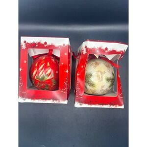 Vtg Light Up Christmas Ornaments in Original Boxes, Candle &‎ Pinecone Design